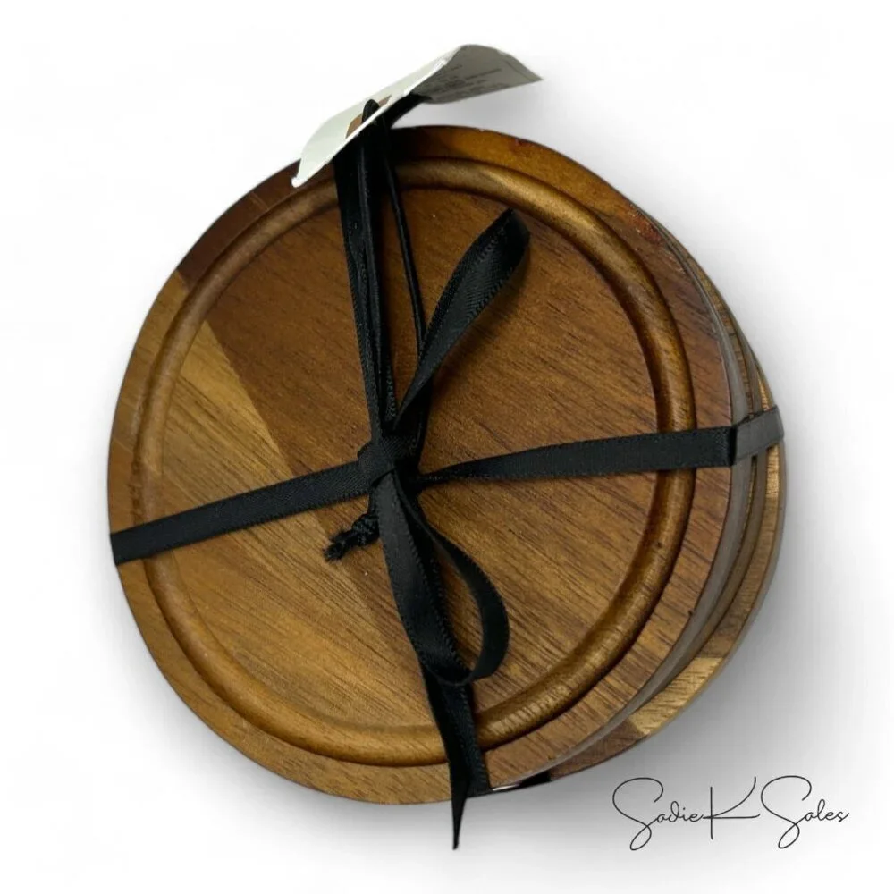 4pk Acacia‎ Wood Coaster Set - Hearth & Hand Magnolia, Target